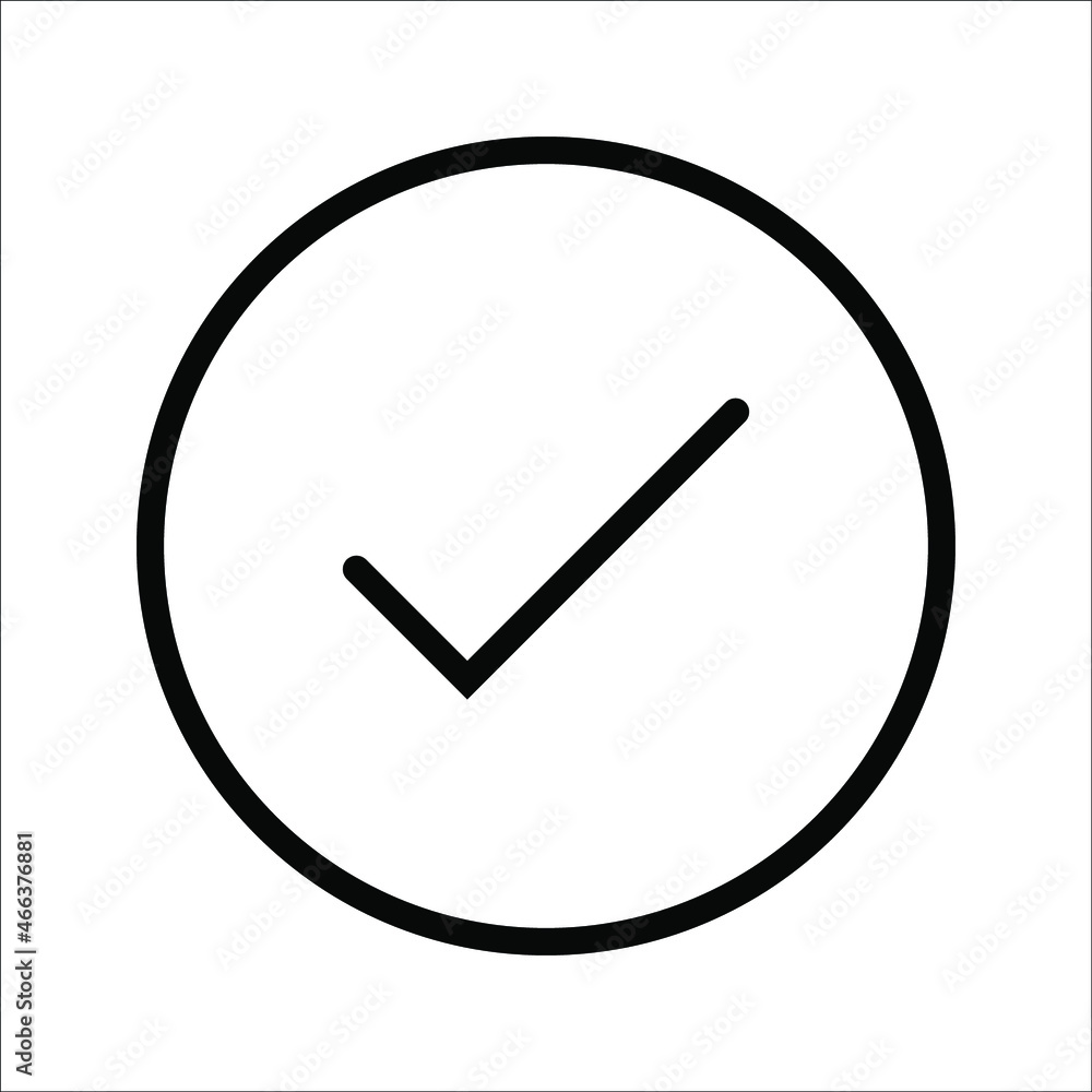 Chek, ok, yes icon approved vector illustration. Check mark icon on white background. Vector illustration Chek, ok, yes icon approved vector illustration. Check mark icon on white background. Vector illustration