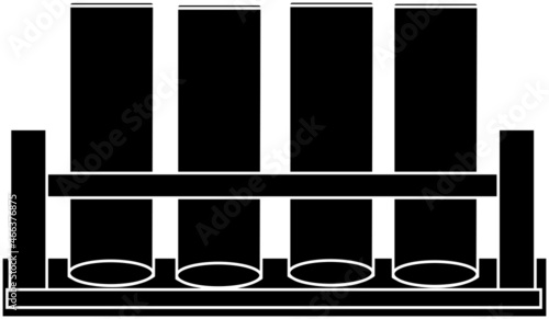 並ぶ試験管のシルエット