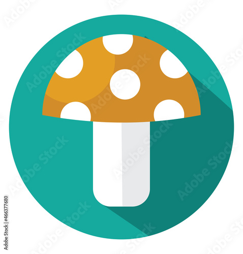 Fresh small mushroom, illustration, vector, on a white background.