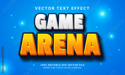 Game arena 3D text effect, editable text style and suitable for game assets