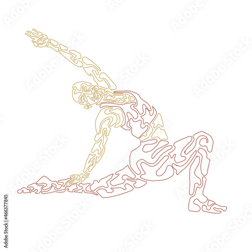 Yoga poses skecth drawing for healthy lifestyle illustration vector