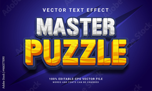 Master puzzle 3D text effect, editable text style and suitable for game assets