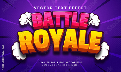 Battle royal 3D text effect, editable text style and suitable for game assets