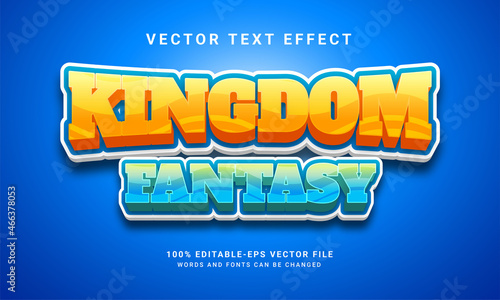 Kingdom fantasy 3D text effect, editable text style and suitable for game assets