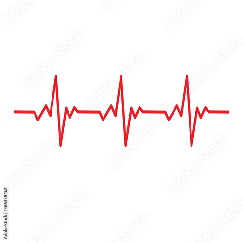 pulse line template on white background. heartbeat line sign. heart cardiogram line symbol. flat style.