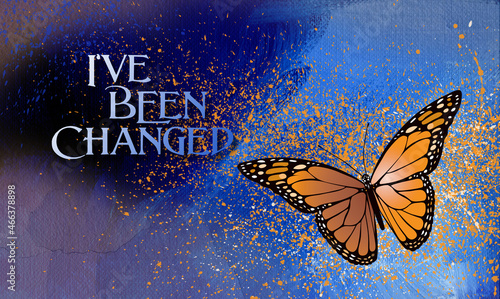 Tableau sur toile I've Been Changed Butterfly Background Spatter
