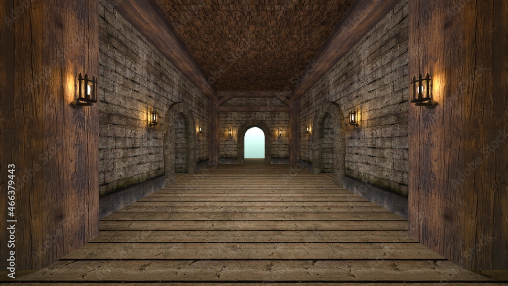 石壁の廊下