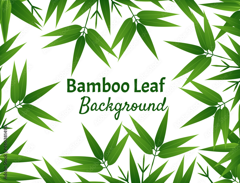 Naklejka premium Green bamboo leaf background design