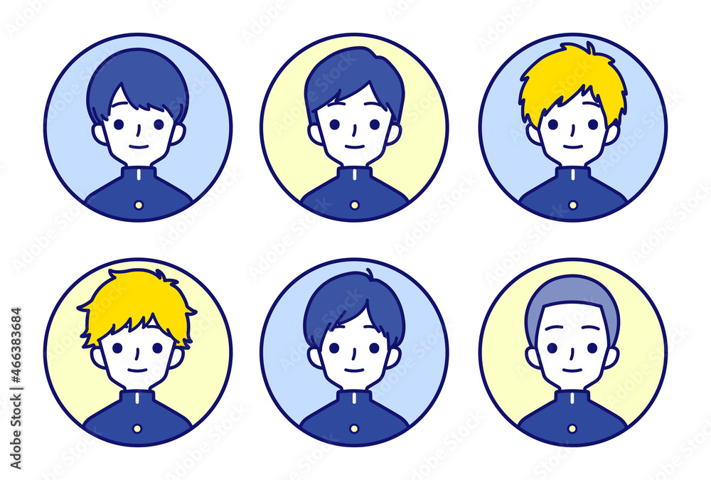 人物アイコンセット_男子高生