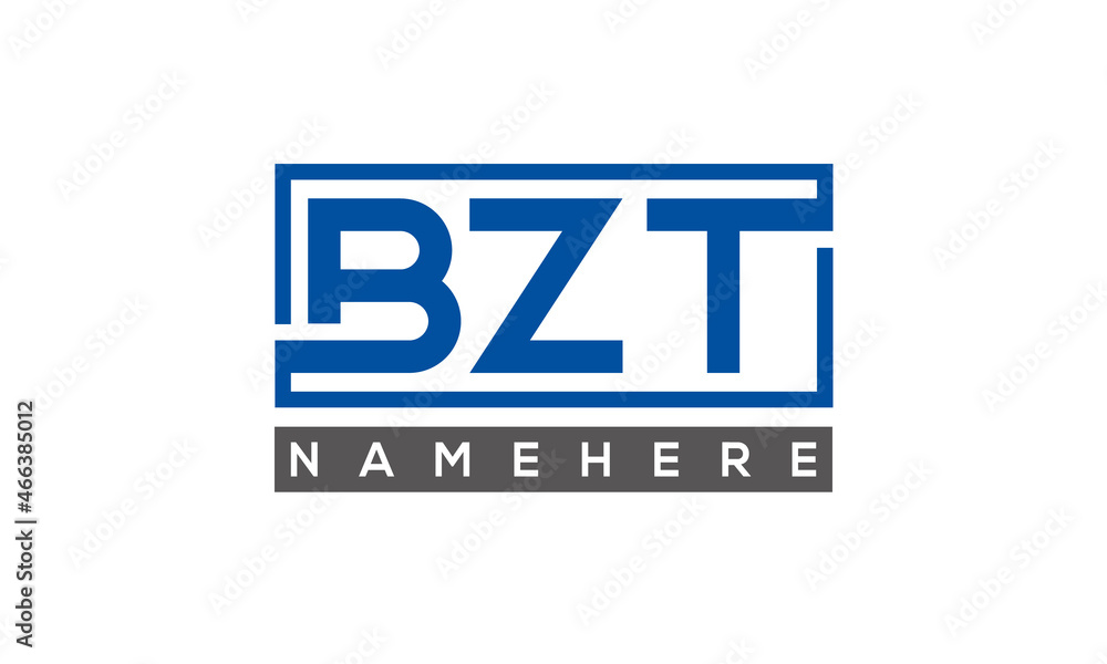 BZT Letters Logo With Rectangle Logo Vector BZT Letters Logo With Rectangle Logo Vector
