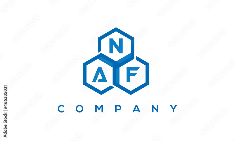 NAF letters design logo with three polygon hexagon logo vector template NAF letters design logo with three polygon hexagon logo vector template