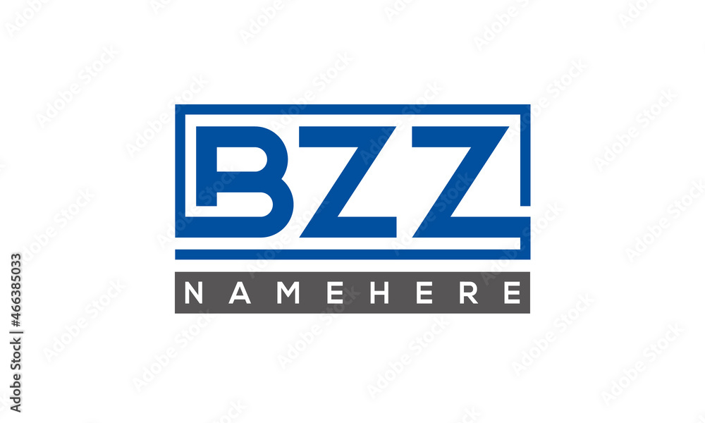 BZZ Letters Logo With Rectangle Logo Vector