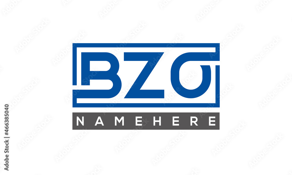 BZO Letters Logo With Rectangle Logo Vector BZO Letters Logo With Rectangle Logo Vector