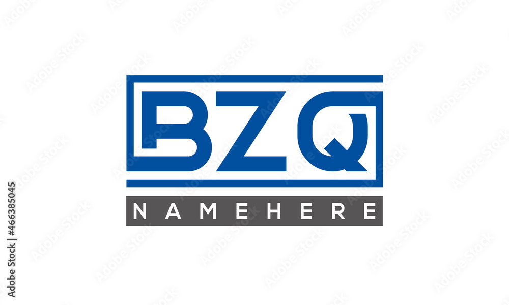 BZQ Letters Logo With Rectangle Logo Vector BZQ Letters Logo With Rectangle Logo Vector