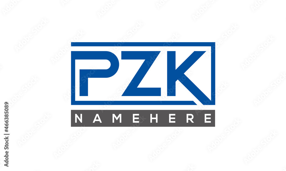 PZK Letters Logo With Rectangle Logo Vector PZK Letters Logo With Rectangle Logo Vector