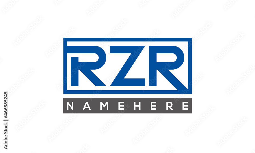 RZR Letters Logo With Rectangle Logo Vector RZR Letters Logo With Rectangle Logo Vector