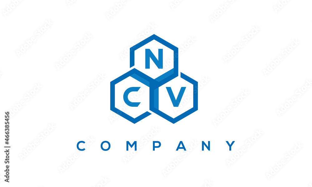 NCV letters design logo with three polygon hexagon logo vector template NCV letters design logo with three polygon hexagon logo vector template