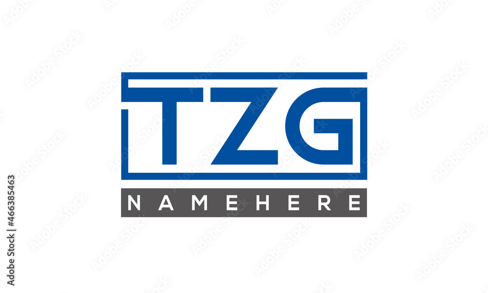 TZG Letters Logo With Rectangle Logo Vector TZG Letters Logo With Rectangle Logo Vector