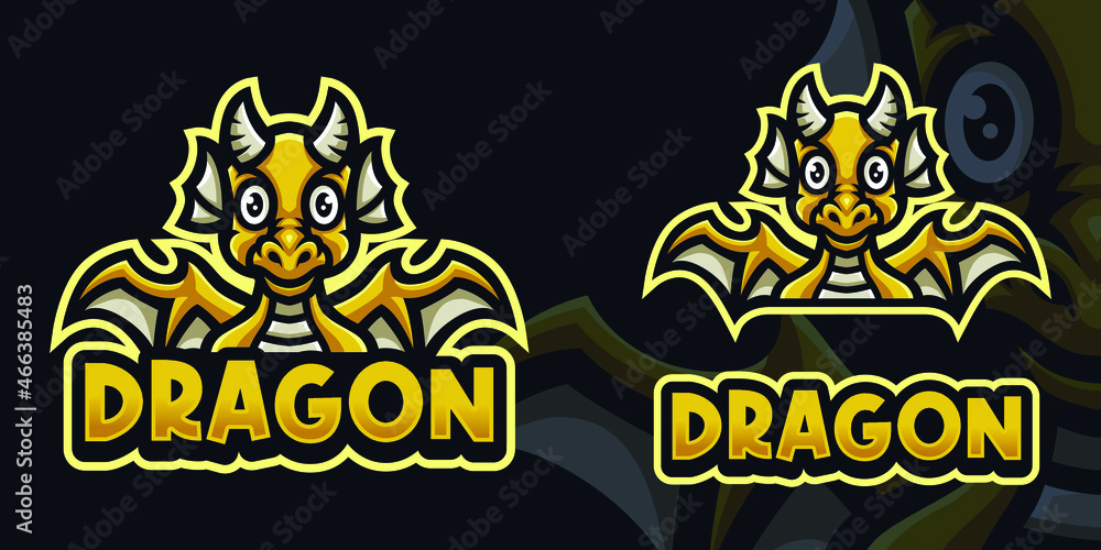 Baby Dragon Mascot Gaming Logo Template Baby Dragon Mascot Gaming Logo Template