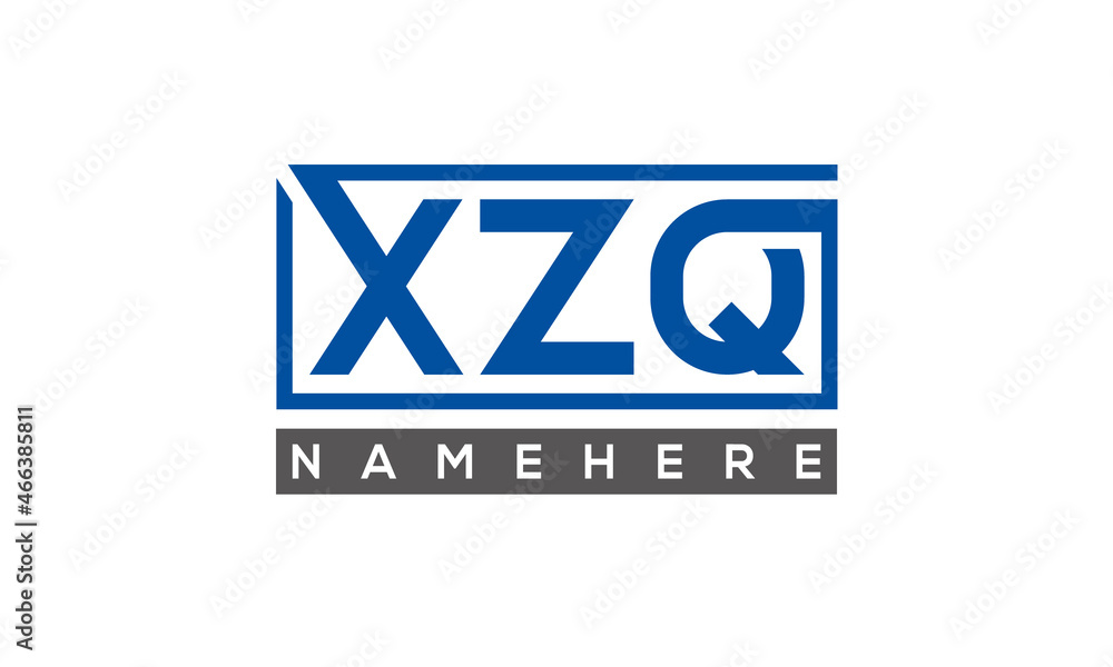 XZQ Letters Logo With Rectangle Logo Vector XZQ Letters Logo With Rectangle Logo Vector