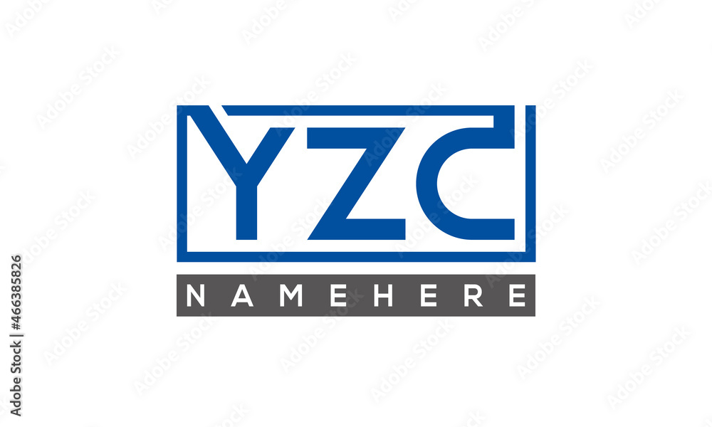 YZC Letters Logo With Rectangle Logo Vector YZC Letters Logo With Rectangle Logo Vector