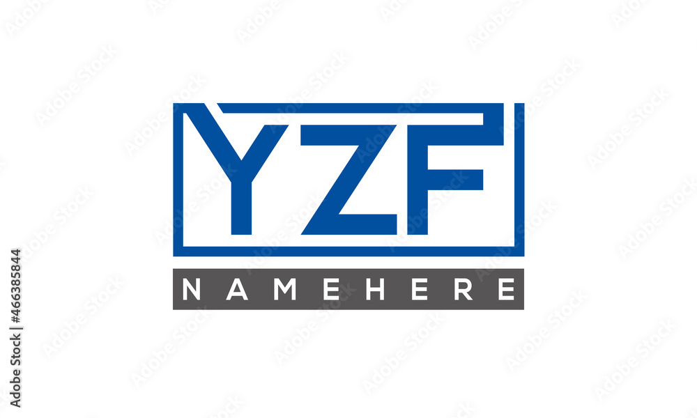 YZF Letters Logo With Rectangle Logo Vector YZF Letters Logo With Rectangle Logo Vector