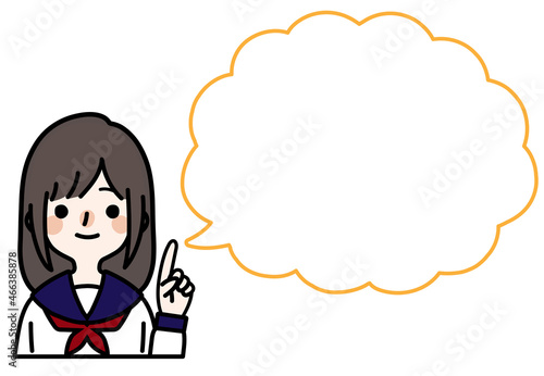 人物イラスト_女子高生_吹き出し