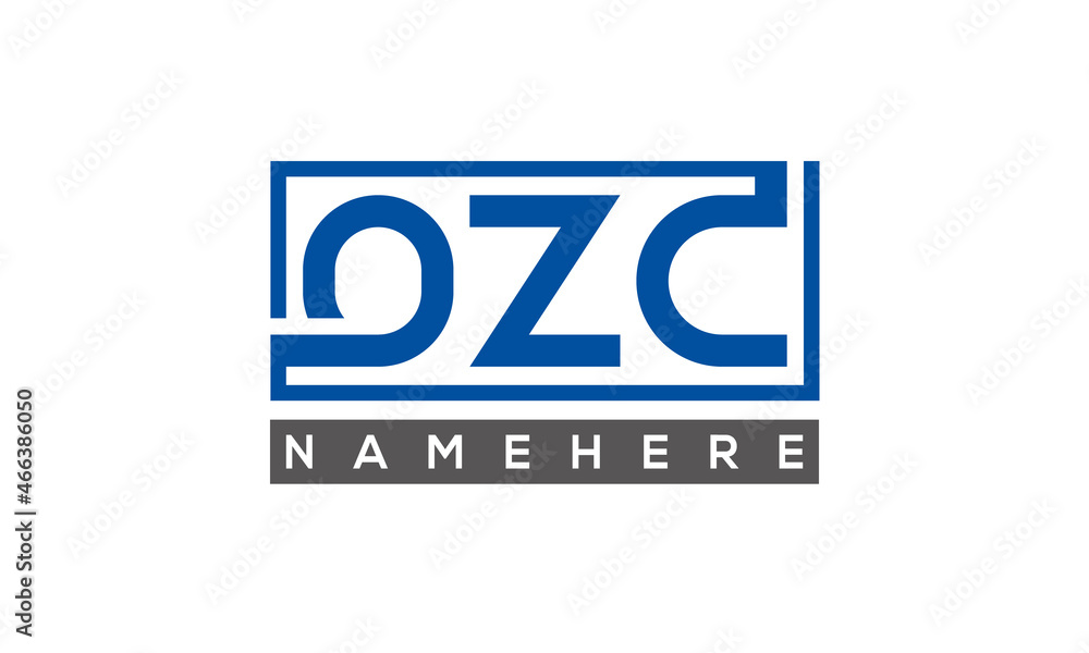 OZC Letters Logo With Rectangle Logo Vector OZC Letters Logo With Rectangle Logo Vector