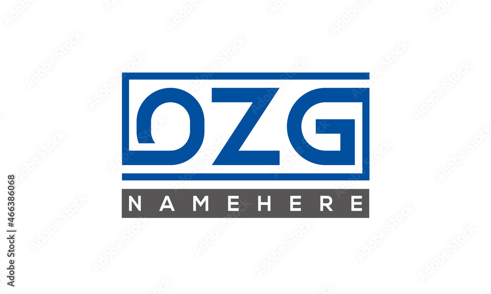 OZG Letters Logo With Rectangle Logo Vector OZG Letters Logo With Rectangle Logo Vector