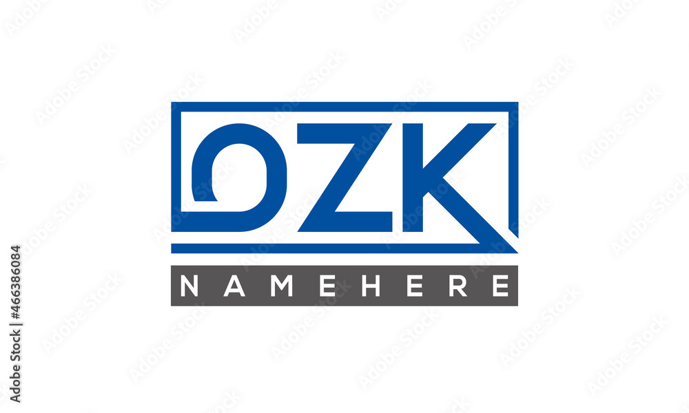 OZK Letters Logo With Rectangle Logo Vector