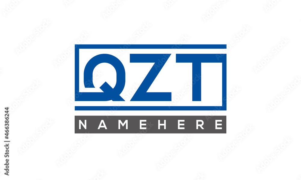 QZT Letters Logo With Rectangle Logo Vector QZT Letters Logo With Rectangle Logo Vector