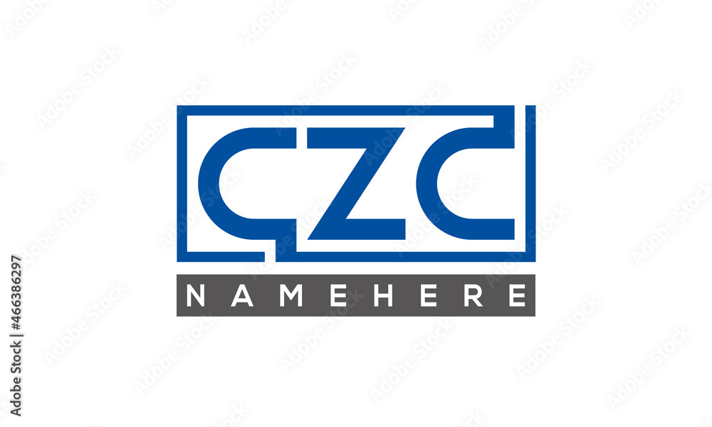 CZC Letters Logo With Rectangle Logo Vector CZC Letters Logo With Rectangle Logo Vector