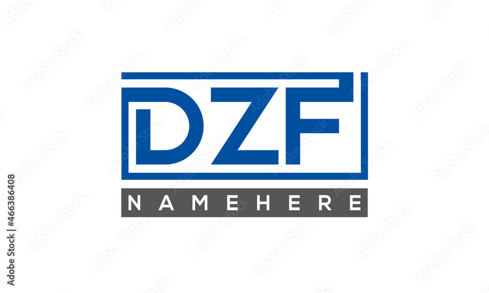 DZF Letters Logo With Rectangle Logo Vector DZF Letters Logo With Rectangle Logo Vector