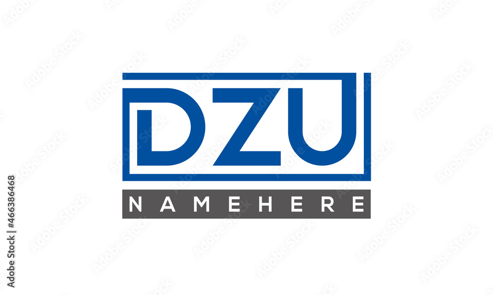 DZU Letters Logo With Rectangle Logo Vector DZU Letters Logo With Rectangle Logo Vector