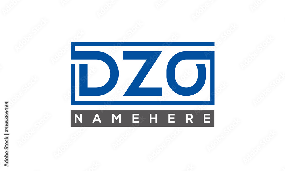 DZO Letters Logo With Rectangle Logo Vector DZO Letters Logo With Rectangle Logo Vector