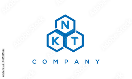 NKT letters design logo with three polygon hexagon logo vector template	 photo