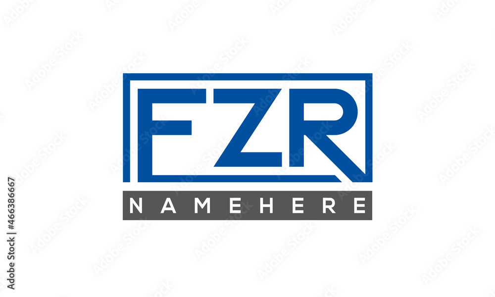 FZR Letters Logo With Rectangle Logo Vector FZR Letters Logo With Rectangle Logo Vector
