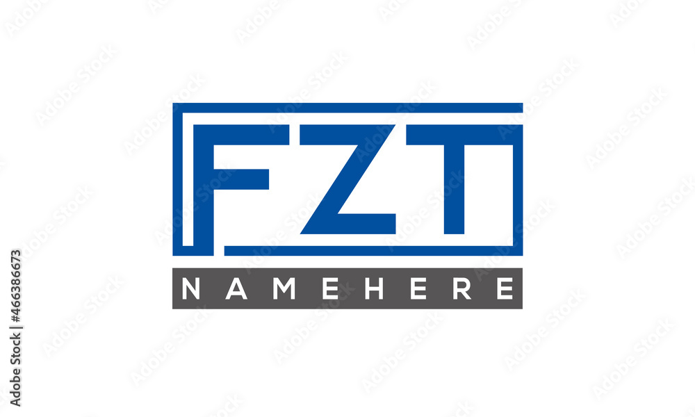FZT Letters Logo With Rectangle Logo Vector FZT Letters Logo With Rectangle Logo Vector