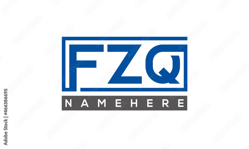 FZQ Letters Logo With Rectangle Logo Vector FZQ Letters Logo With Rectangle Logo Vector