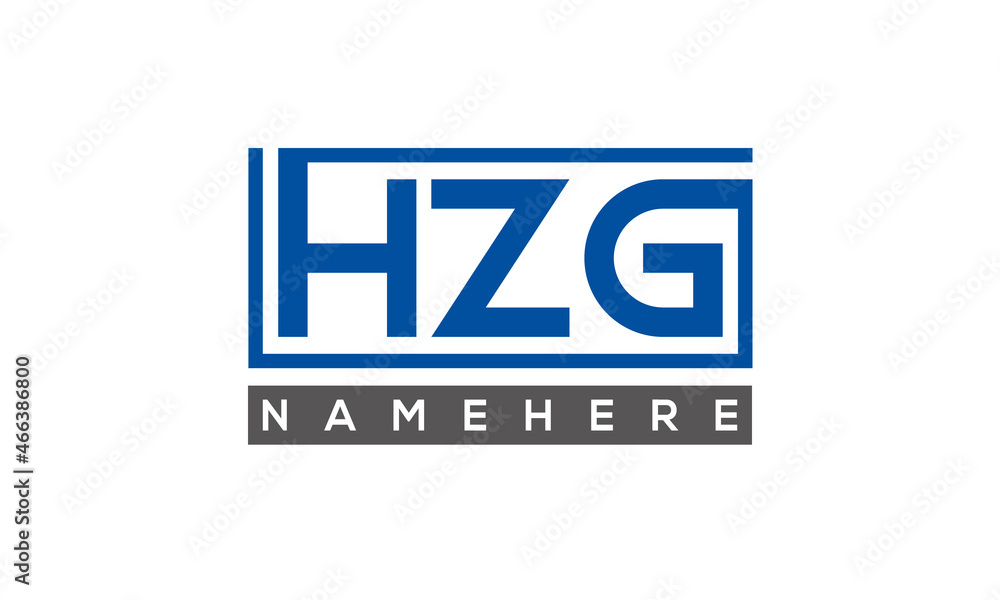 HZG Letters Logo With Rectangle Logo Vector HZG Letters Logo With Rectangle Logo Vector