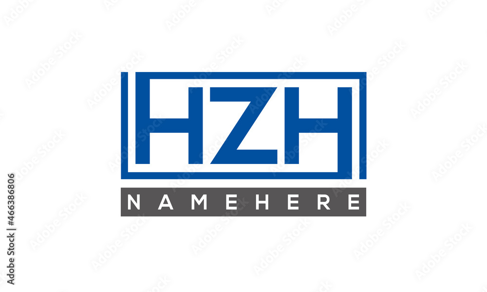 HZH Letters Logo With Rectangle Logo Vector HZH Letters Logo With Rectangle Logo Vector
