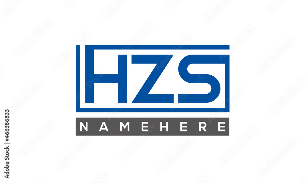 HZS Letters Logo With Rectangle Logo Vector HZS Letters Logo With Rectangle Logo Vector