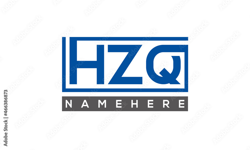 HZQ Letters Logo With Rectangle Logo Vector HZQ Letters Logo With Rectangle Logo Vector