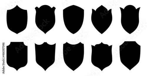 Foto Shield black stamp flat icon set