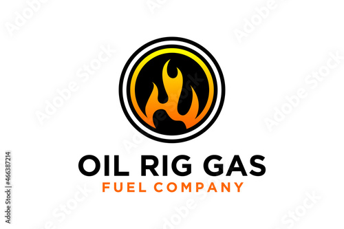 Flame with Letter O logo design Fuel Gas Oil icon company