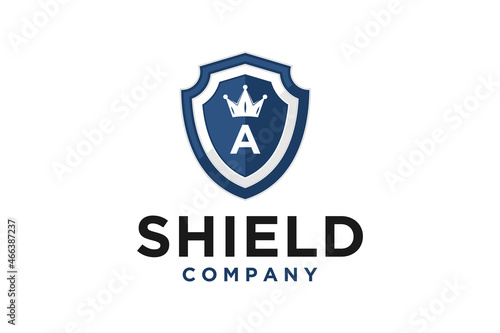 hield Secure Safe Secret Strong Smart logo with initial and royal crown design vector