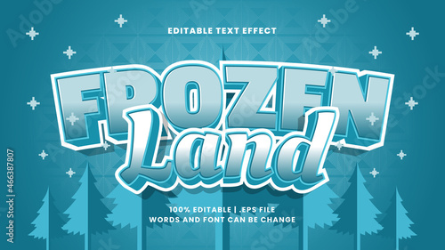 Frozen land editable text effect in simple and modern text style