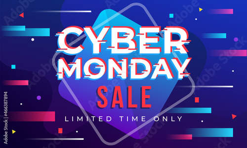 cyber monday discount sale banner abstract geometric background