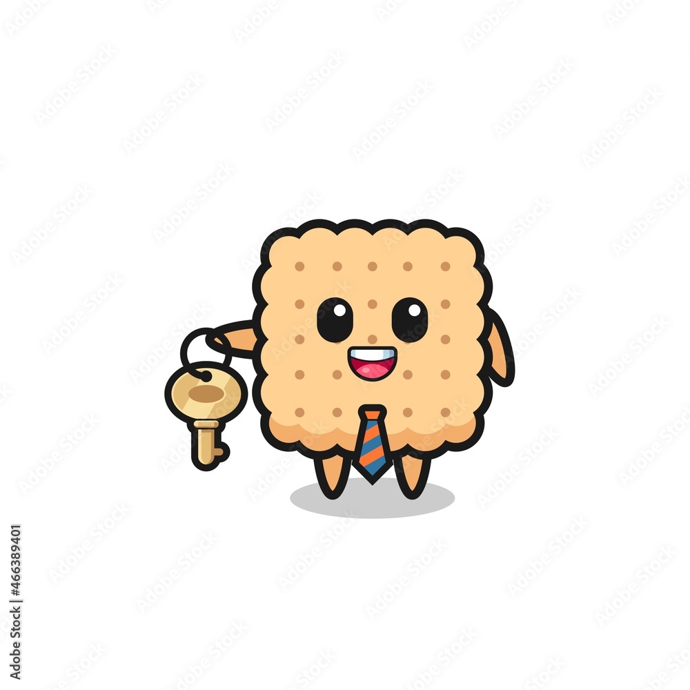 cute cracker as a real estate agent mascot