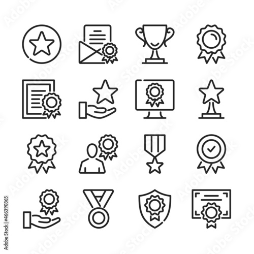 Award line icons set. Modern thin line design. Outline symbols collection. Vector line icons